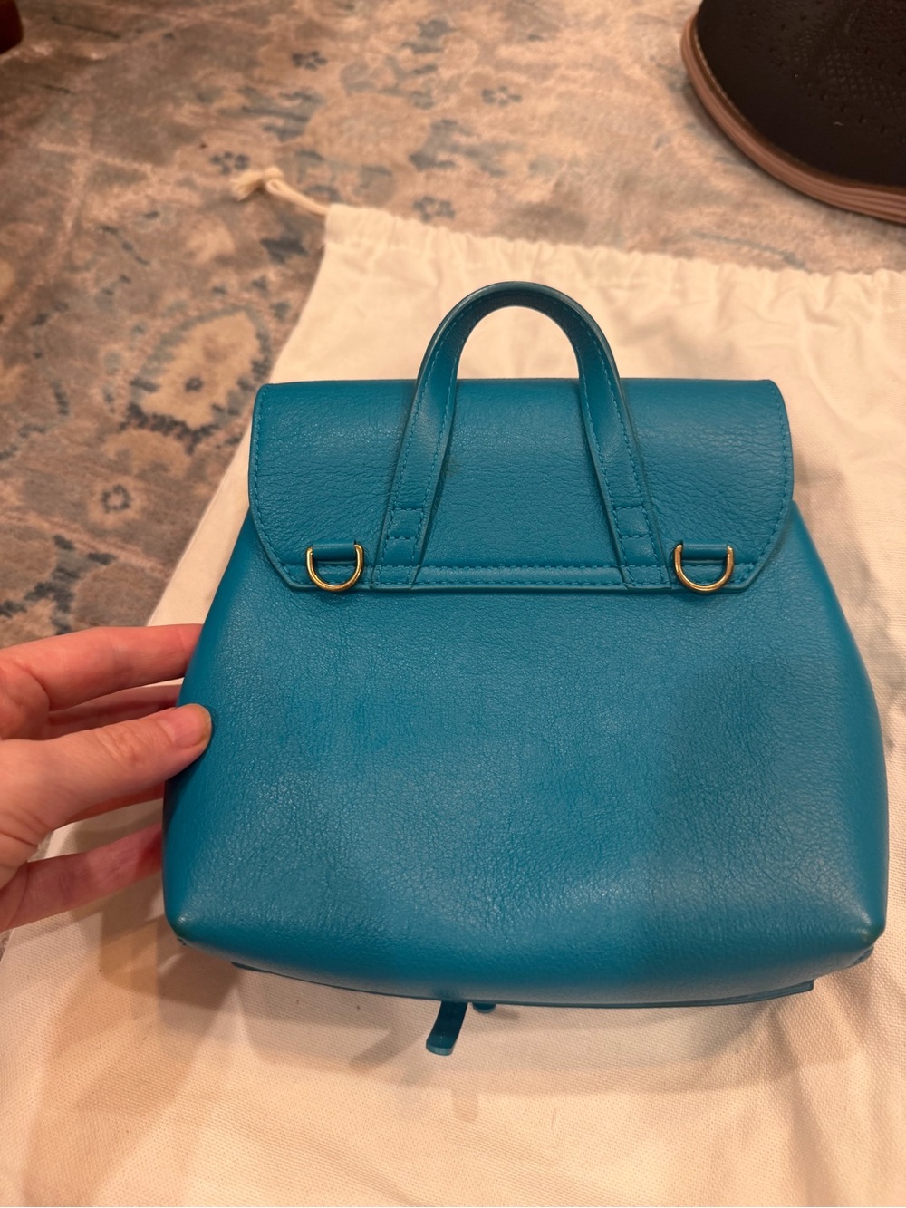 Mansur Gavriel Teal Mini Backpack - Picture 9 of 12